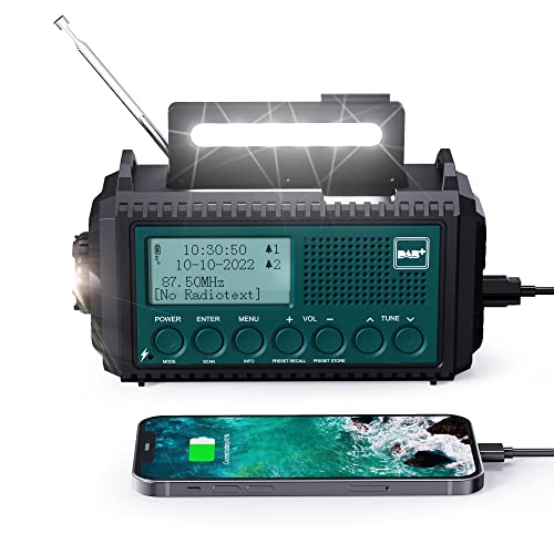 Kurbelradio DAB+/DAB/UKW mit 5000mAh Akku...